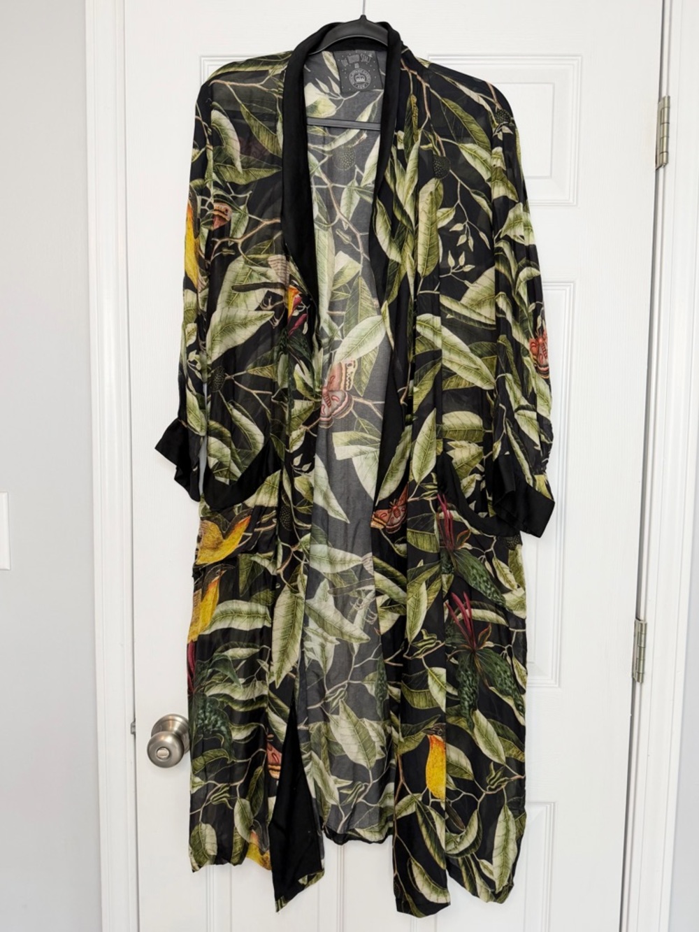 One Hundred Stars Kew Evergreen Orchid Duster Coat Kimono Dressing Gown One Size